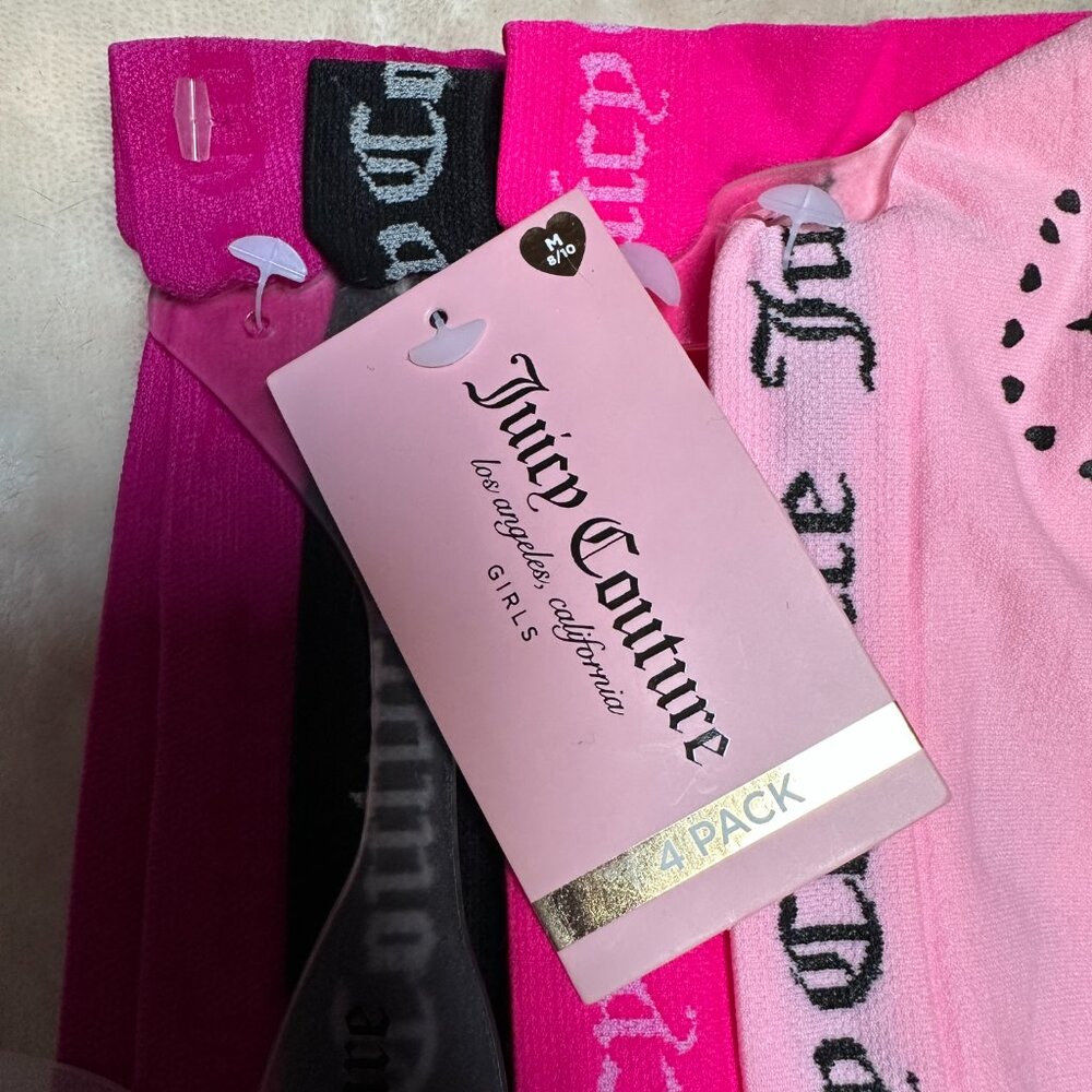 Juicy Couture Boyshorts 4 Pack Underwear Girls Size 8/10 Medium 4 Pack NWT - Picture 4 of 9